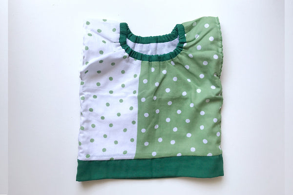 夏の子供服（緑）　ダブルガーゼのやさしい上衣
