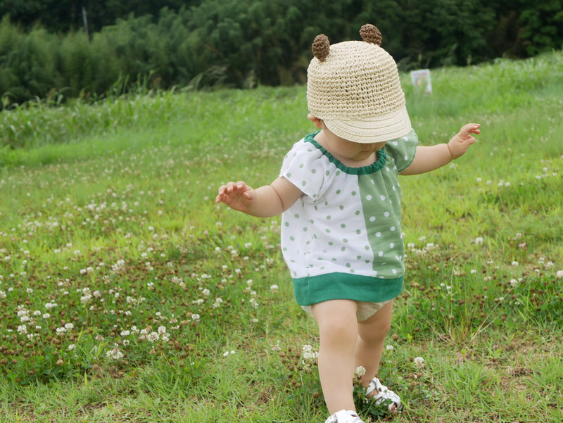 夏の子供服（青）　ダブルガーゼのやさしい上衣