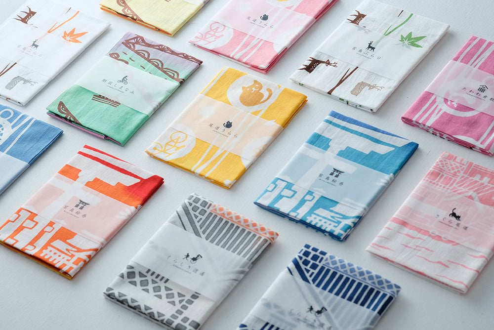 注染手拭い 宮島絵巻（瑠璃） – KOKOROIKI STORE/ココロイキストア